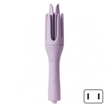 (US plug, Purple) Automatic Hair Curler 3 Temperature Levels Anti-Tangle Self Curling Iron for Home & Travel