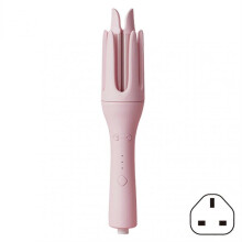 (UK plug, Pink) Automatic Hair Curler 3 Temperature Levels Anti-Tangle Self Curling Iron for Home & Travel