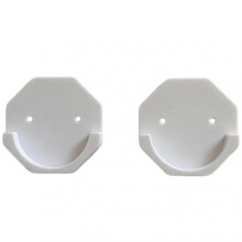(Hexagonal, White) Shower Curtain Rod Holders Waterproof Tension Rod Wall Mount Retainers Multipurpose Bar Support for Bathroom