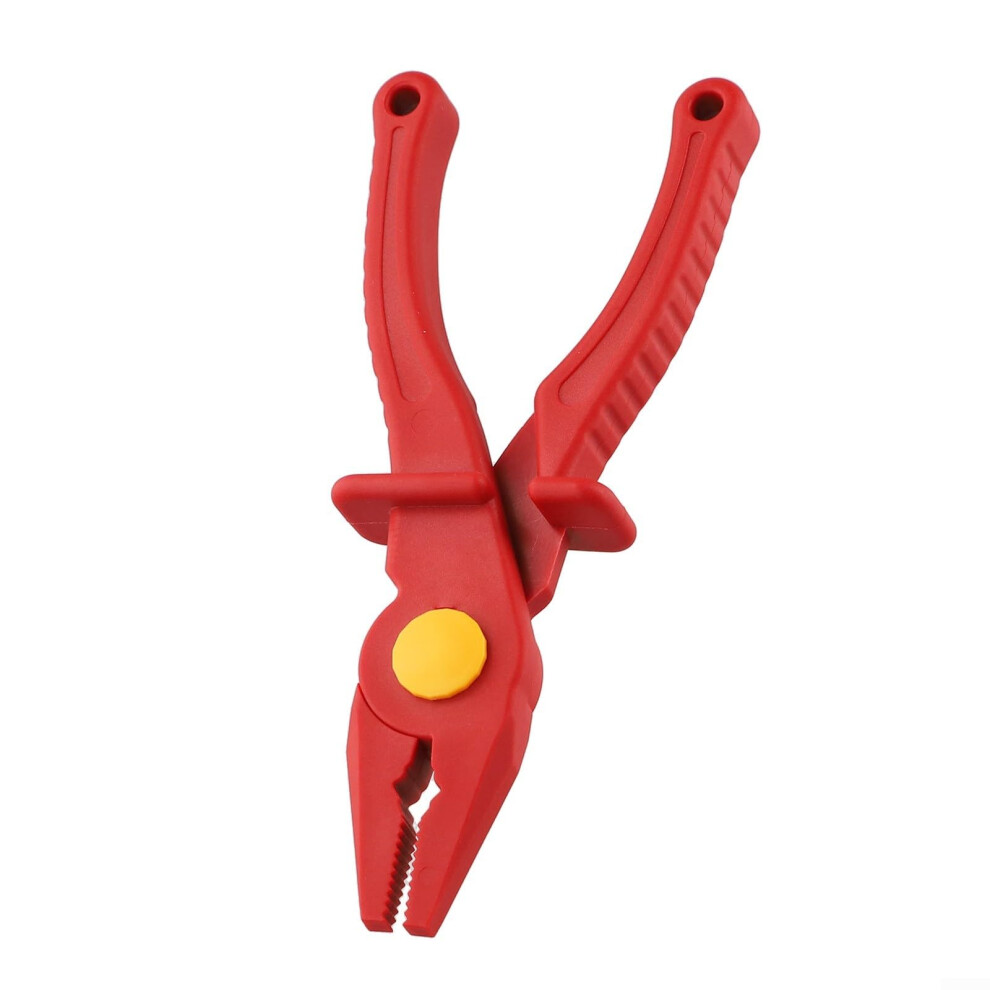 Vde Insulated Flat Nose Pliers 7.7 Inch 1000V Iec 60900 Certified, Antimagnetic Plastic Vise, Nonslip Ergonomic Handle 9105992201396