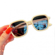 (Beige) Children\'s UV Protection Sunglasses Horn Rimmed Party Sunglasses Great Gift for Party Favors