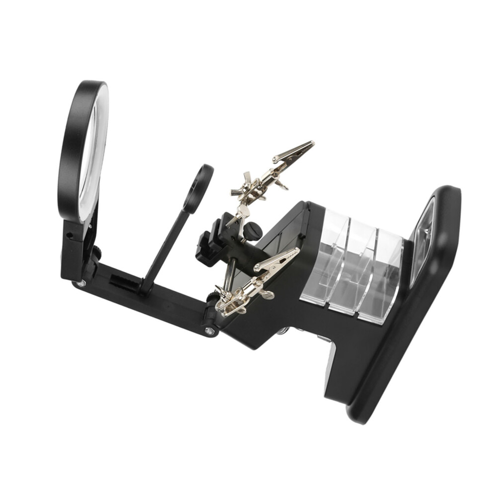 Usb Electric Soldering Iron Workstation With 3X/4.5X/25X Magnification & Led Lights (Black) 3601362796296