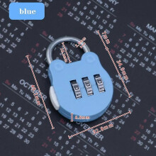 (Sky Blue) Three-Digit Number Combination Padlock Cartoon Shape Waterproof Lock for Garage Closet