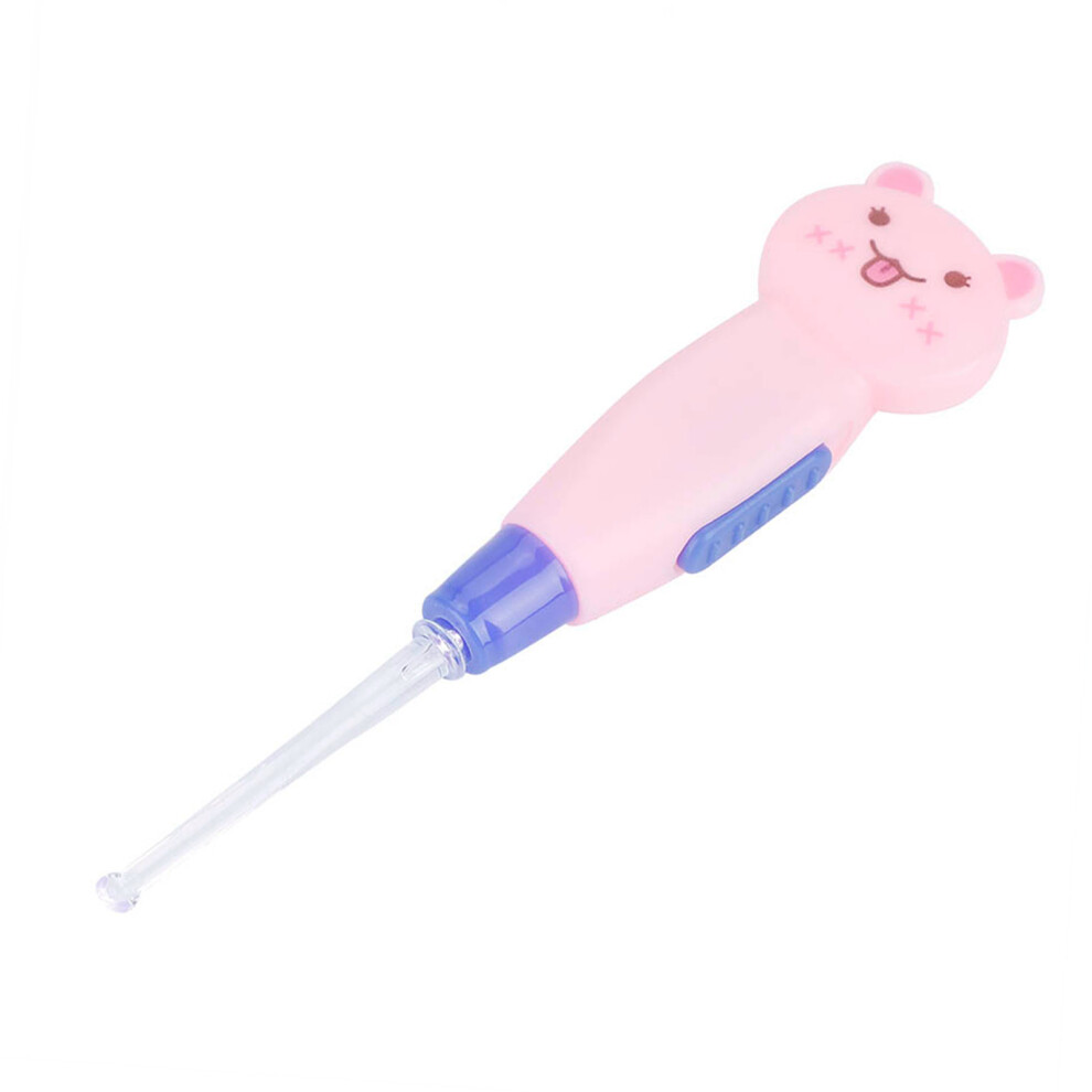 Pink Cat Cartoon Led Earwax Remover With Scoop Tweezers Tool Cute Earpick