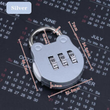 (Silver Grey) Three-Digit Number Combination Padlock Cartoon Shape Waterproof Lock for Garage Closet