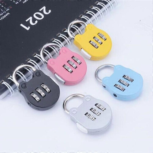 (Silver Grey) Three-Digit Number Combination Padlock Cartoon Shape Waterproof Lock for Garage Closet 1