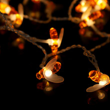 Waterproof Bee Shape LED String Lights - Battery Operated 1.2m Length