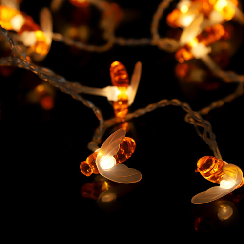 Waterproof Bee Shape LED String Lights - Battery Operated 1.2m Length