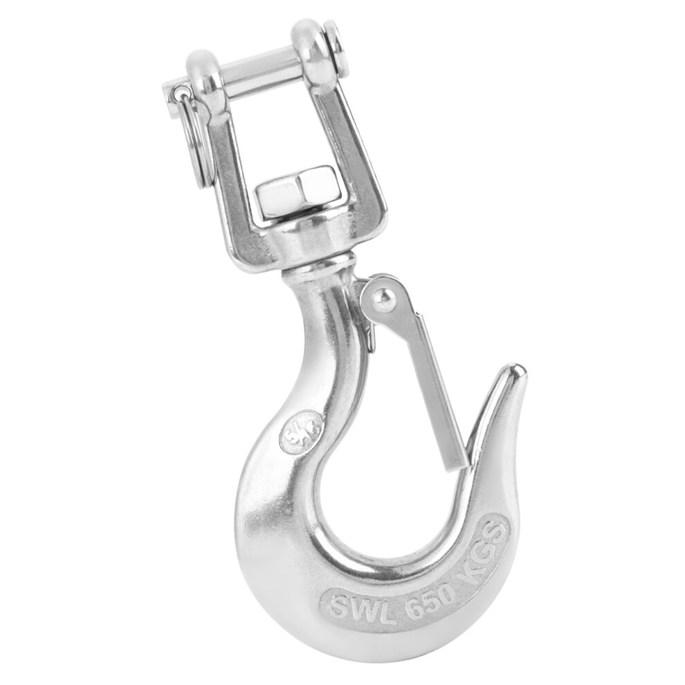 Industrial 304 Stainless Steel Swivel Lifting Hook With Safety Latch 650Kg 7631362797371