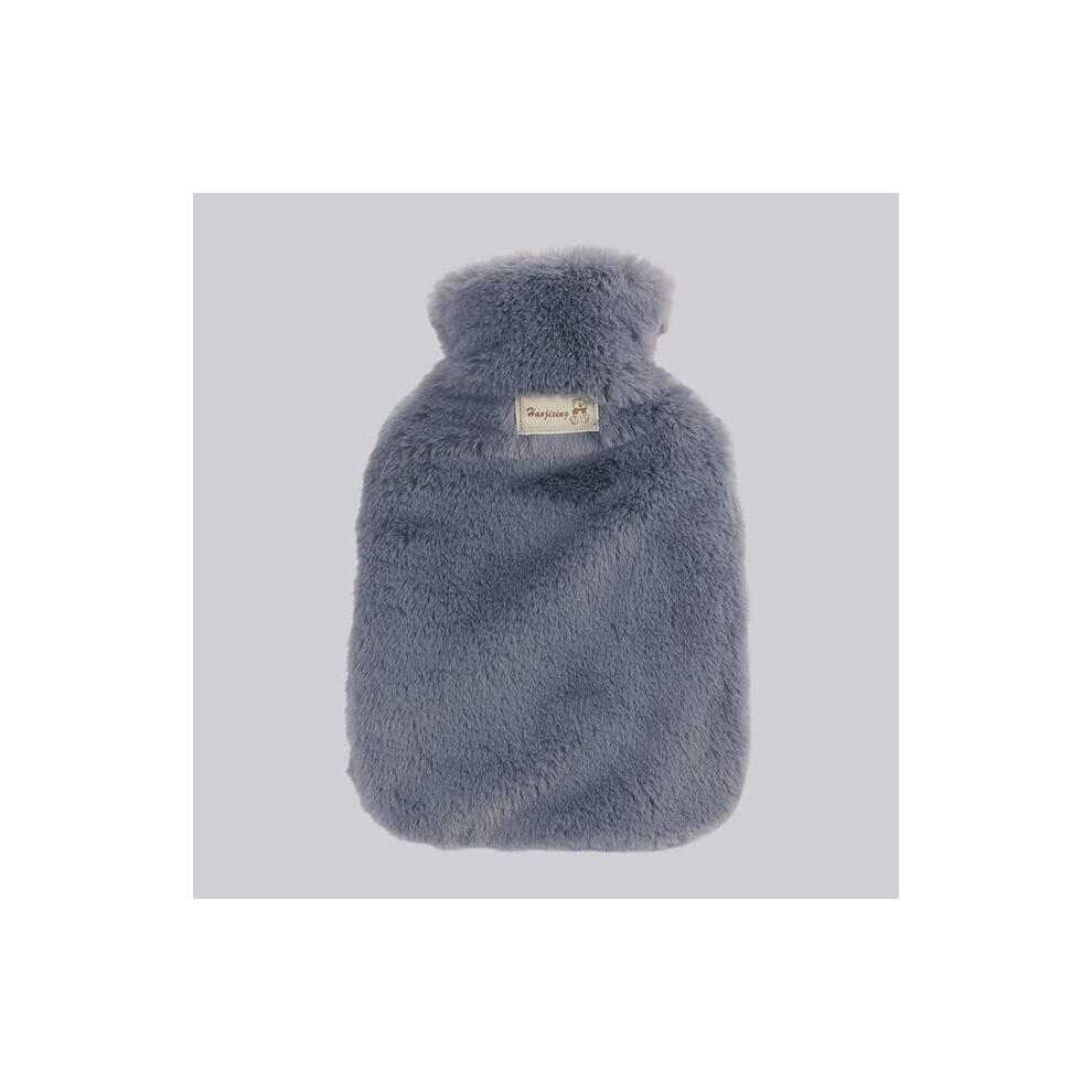 Dark/Grey Waterfilling Hot Water Bag Thickened Plush Cover Wrap Density Pvc 2000Ml Hand Warmer Hot Water Bottle