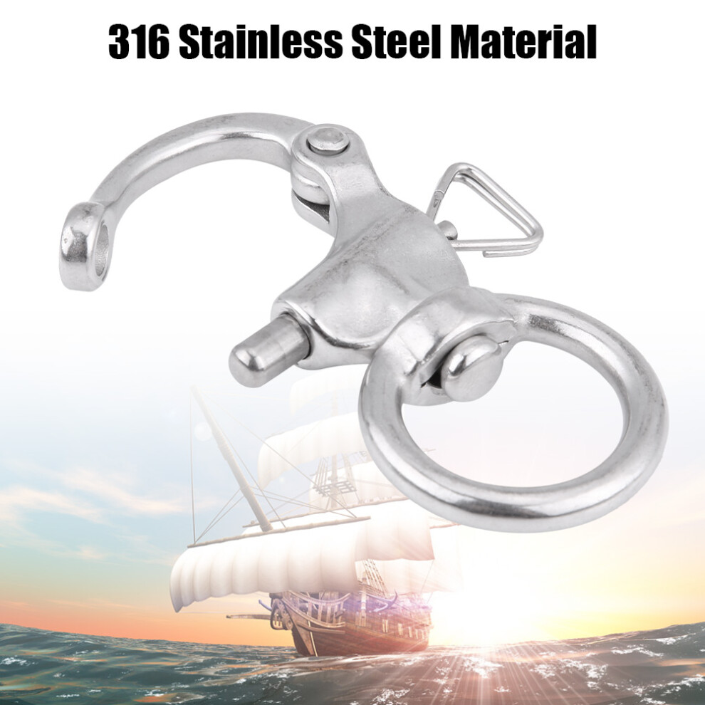 316 Stainless Steel Snap Shackle 76Mm - Heavy Duty Round Buckle Brace Ring Pair 6901362798007