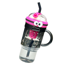 Water Cup with Handle Plastic Drinkware Large Capacity-Black