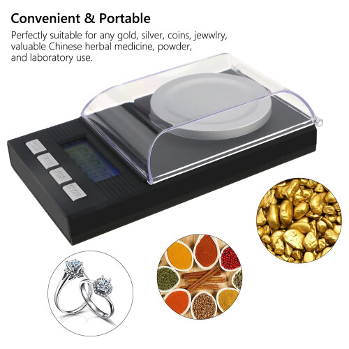 Συμπαγής ψηφιακή ζυγαριά χιλιοστόγραμμου, χωρητικότητας 50g με ακρίβεια 0,001g, για 1