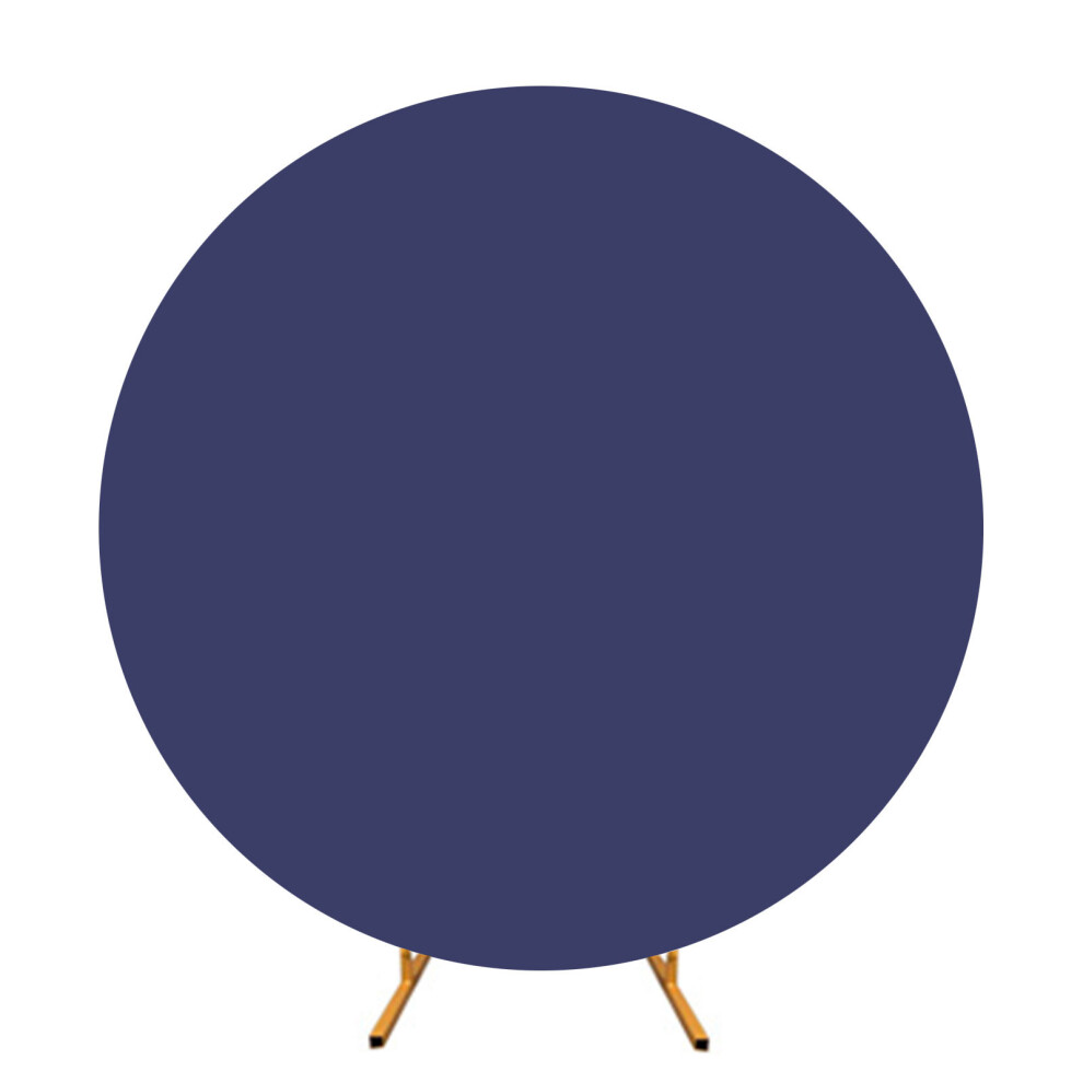Round Backdrop Cover Arch Stand Cover For Event-Navy 7.5Ft Blue 7732000227042