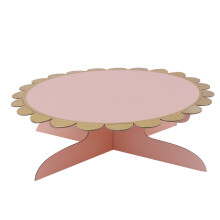 Rosa 3-lags cupcake-tårn med kronbladkanter, blomstermønster kake-dessertholder til babyshower, bursdager, bryllup, enkelt sammenleggbart