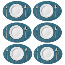 Jogos americanos antiderrapantes com isolamento térmico, em vinil tecido para uma mesa elegante e durável.