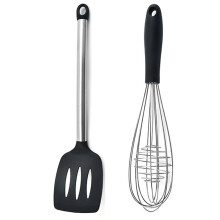 Gătit fără efort: Linguri de gătit din silicon, set solid și cu crestături, rezistente la căldură, antiaderente, fără BPA, mânere