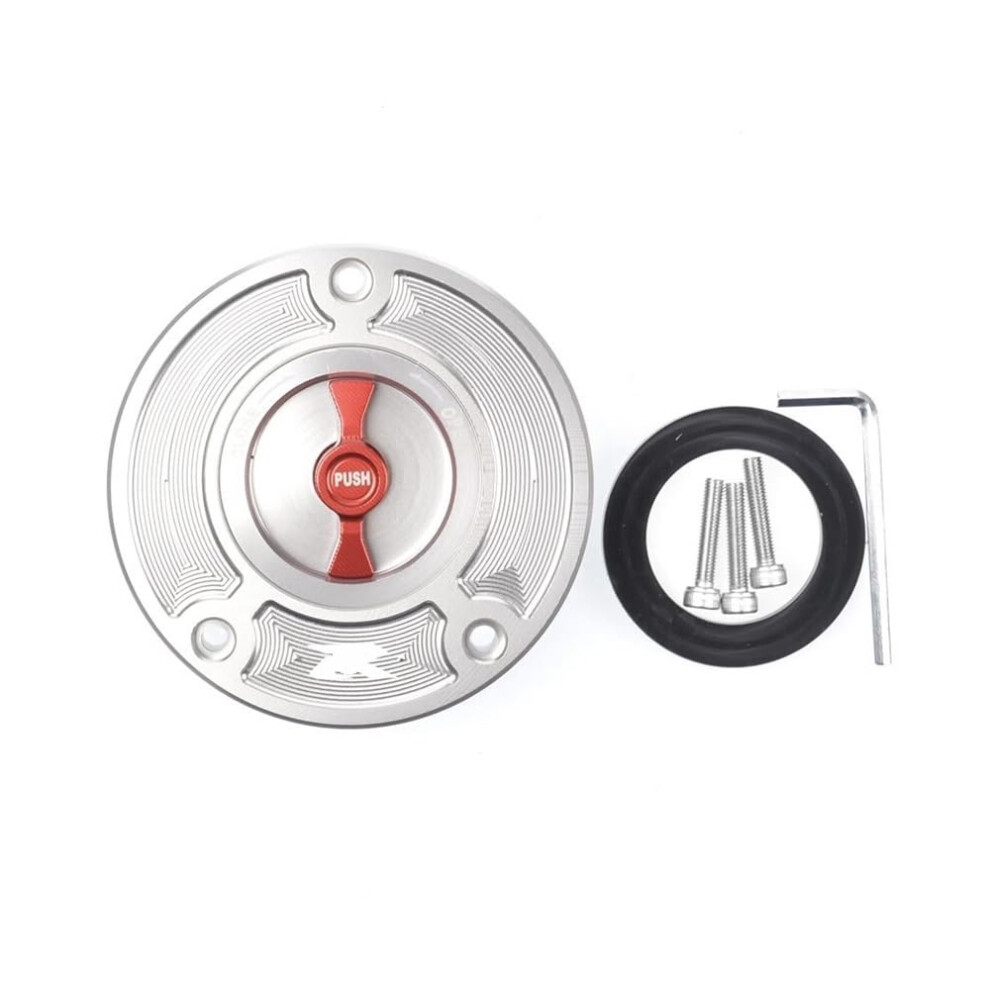 Motorbike Tank Fuel Gas Cap For Suzuki Gsxr600 750 1000 K4k9 L1/L2 20042020 Silver/Red 9067246868307