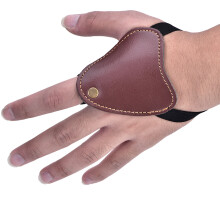 Bow Arrow Archery Left Hand Guard PU Shooting Protector Brown 9x9cm
