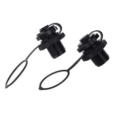 Inflatable Boat Air Valve 2 Pcs, One Way Inflation, Screw Valve Plug For Rubber Dinghy Raft Kayak Pool Airbeds Black