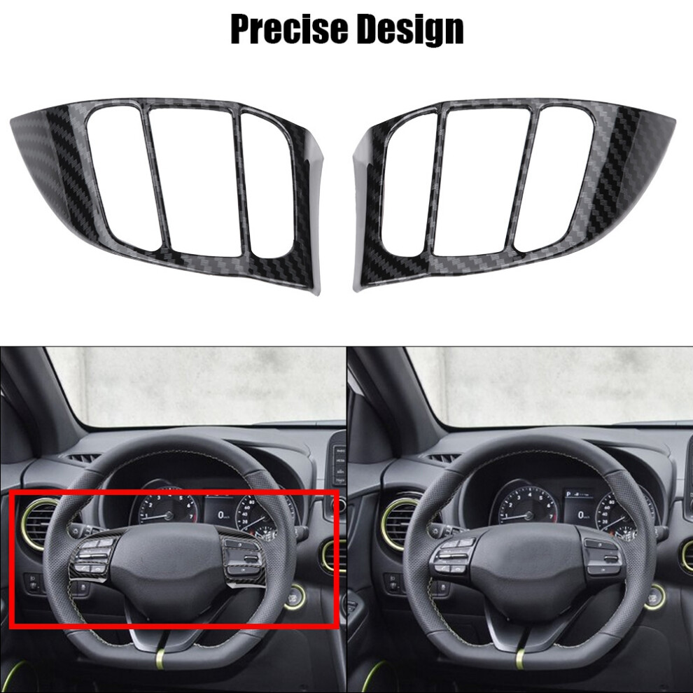 Car Steering Wheel Cover Trim For Hyundai Encino Kauai Kona 2017-2020 Carbon Fiber 3641362802252