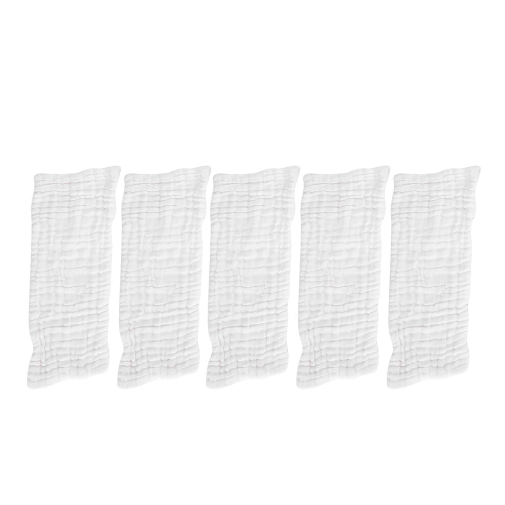 White Cotton Gauze Baby Diapers - 5Pcs Reusable Washable Set