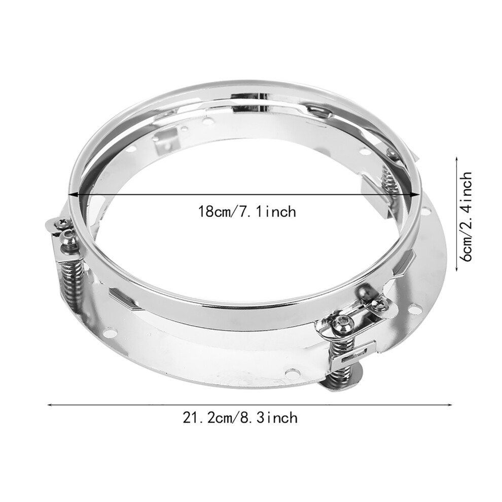 Jeep Wrangler 7 Inch Headlight Round Ring Bracket Â Mounting Ring Silver 8781362803066