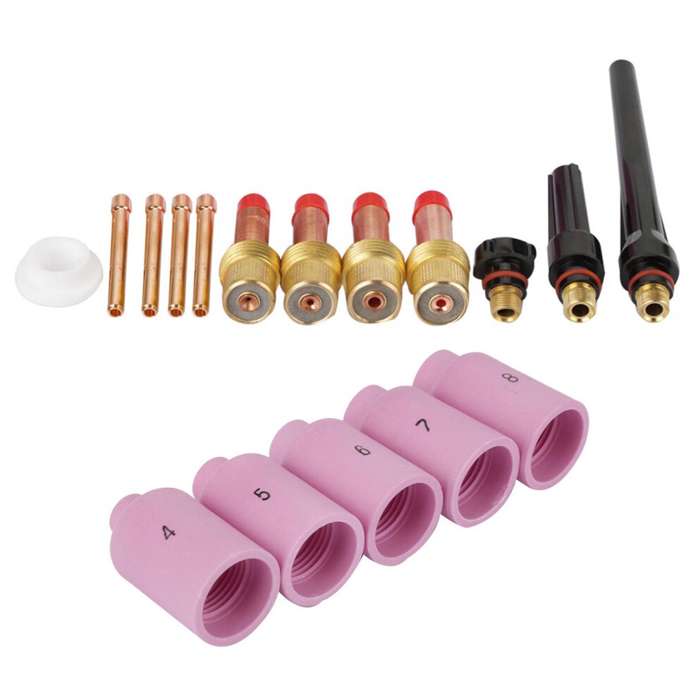 17Pcs Tig Welding Torch Nozzle Gas Lens Collet Back Caps Set For Wp-17/18/26 7901362803670