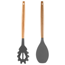 Küchenhelfer-Set, Komplettes Zubehör für antihaftbeschichtetes Kochgeschirr, Spaghettilöffel aus lebensmittelechtem Silikon mit ergonomischem