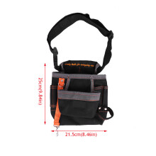 8 Taschen Verstellbarer Tragbarer Elektriker-Gürtel Werkzeugtasche Schwarz Grau Kante 25*21,5cm