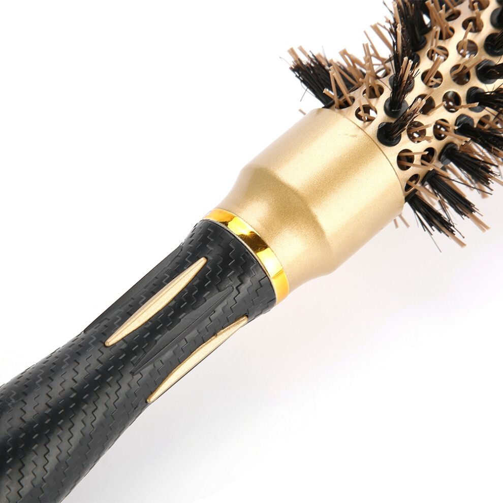25mm Anti Static Round Hair Comb Salon Styling Brush Twill Nylon Handle