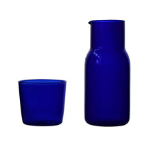 Tea Cups Clear Glass Set Caramel Color Juice Cups With Tea Pitcher And Water Bottle Blue