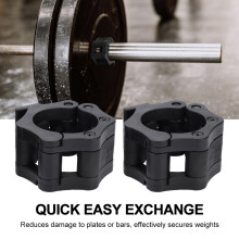 50mm Spinlock Collars Barbell Dumbbell Clamp for Weightlifting, Black