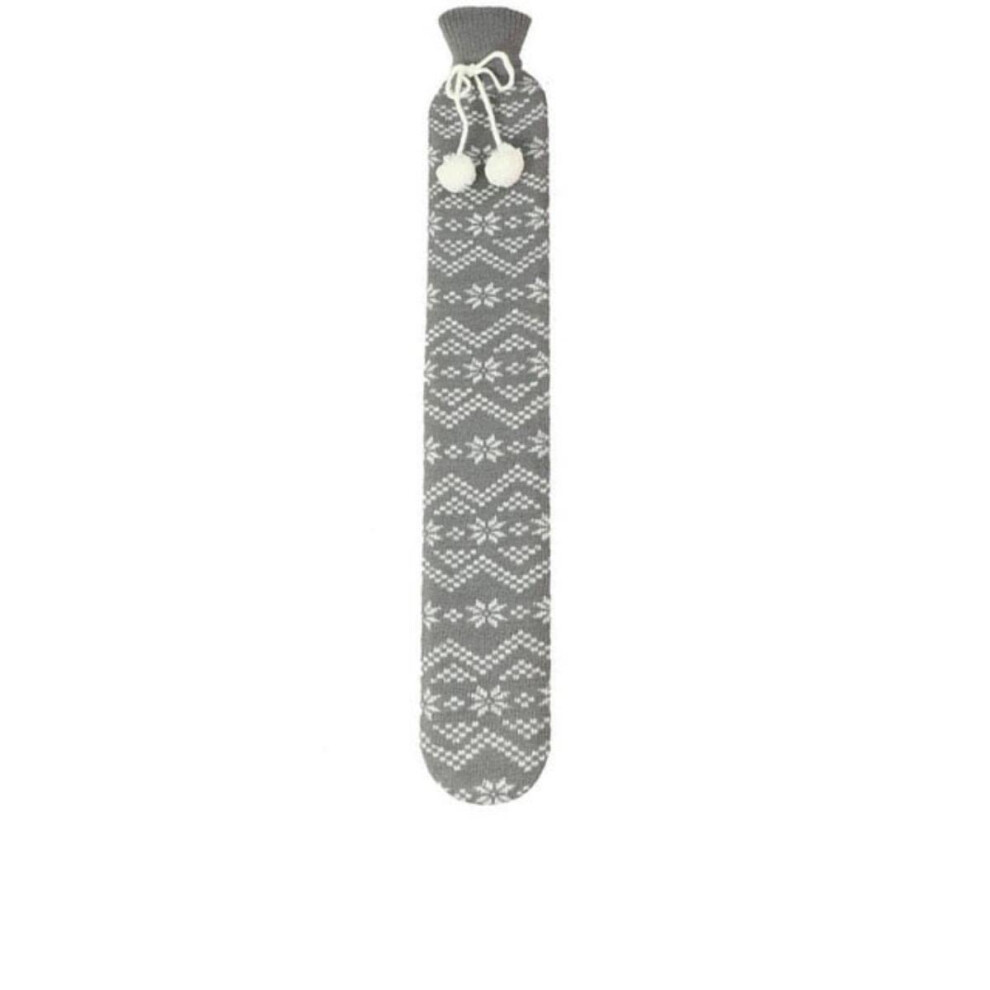 Hot Water Bottle Extra Long 52 By 9.5 Cm Hand Warmer With Flannel Pocket Cover 1L Capacity Pattern 1