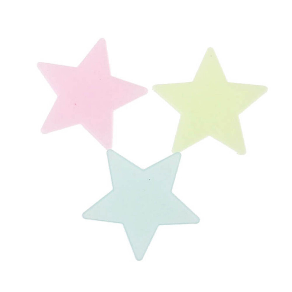 Glow-In-The- 100Pcs Fluorescent Star Wall Decals For Kid's Bedroom Decor Dark