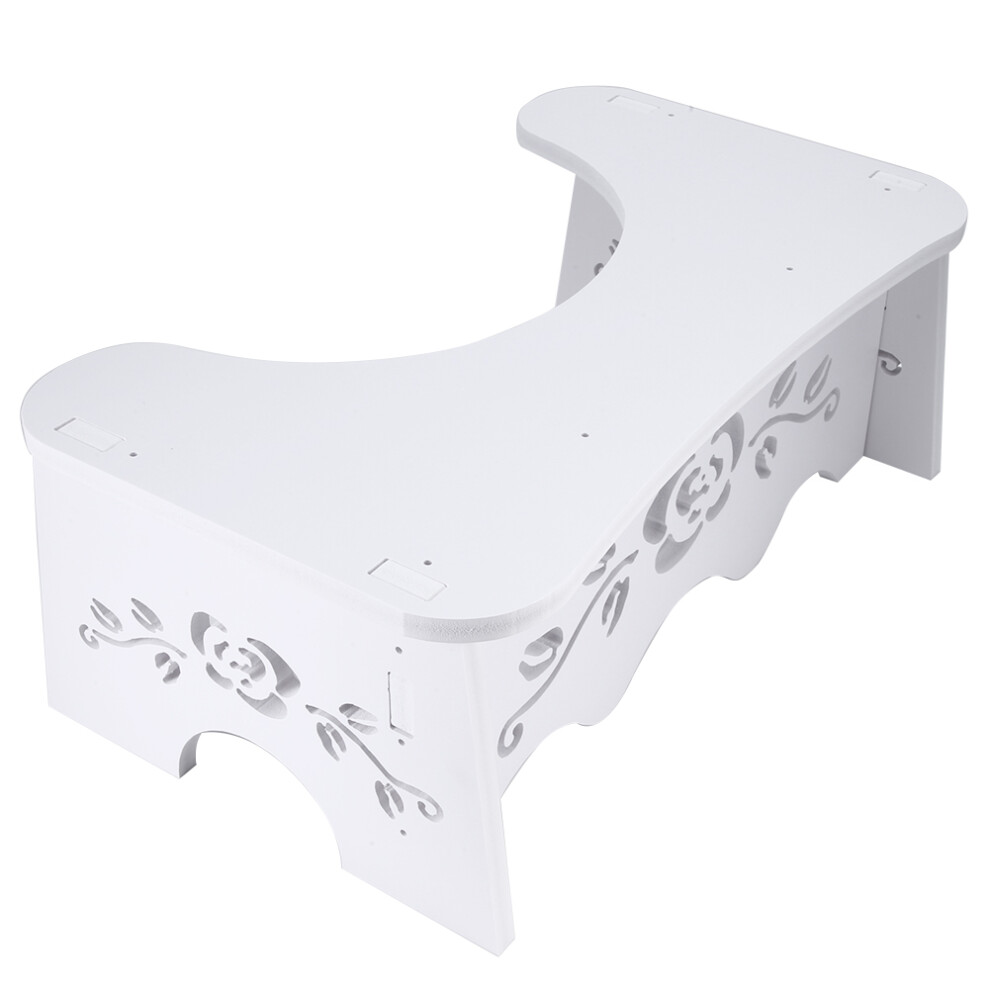 White Foldable Toilet Stool, 7Inches Non-Slip Healthy Squatting Posture Poop Stool