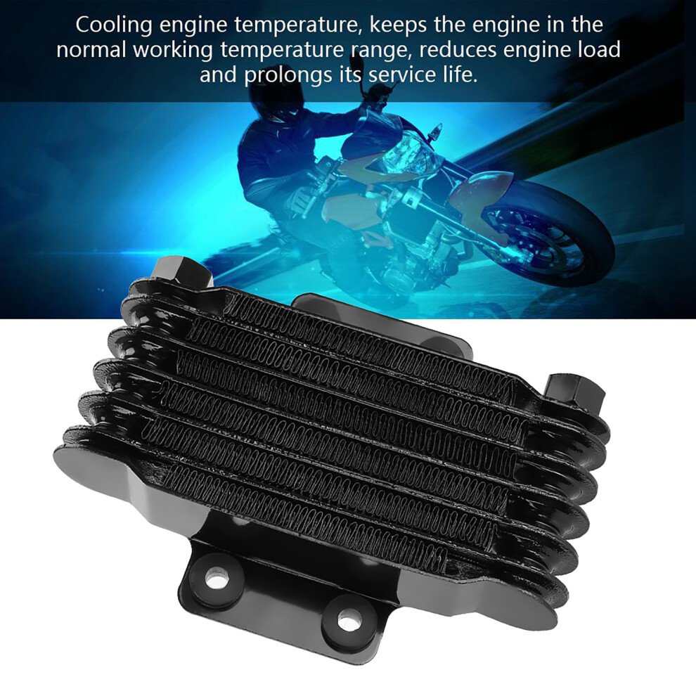 Aluminum 85Ml Motorcycle Oil Cooler Radiator 190Mm For 100Cc-250Cc Black 4951362808642