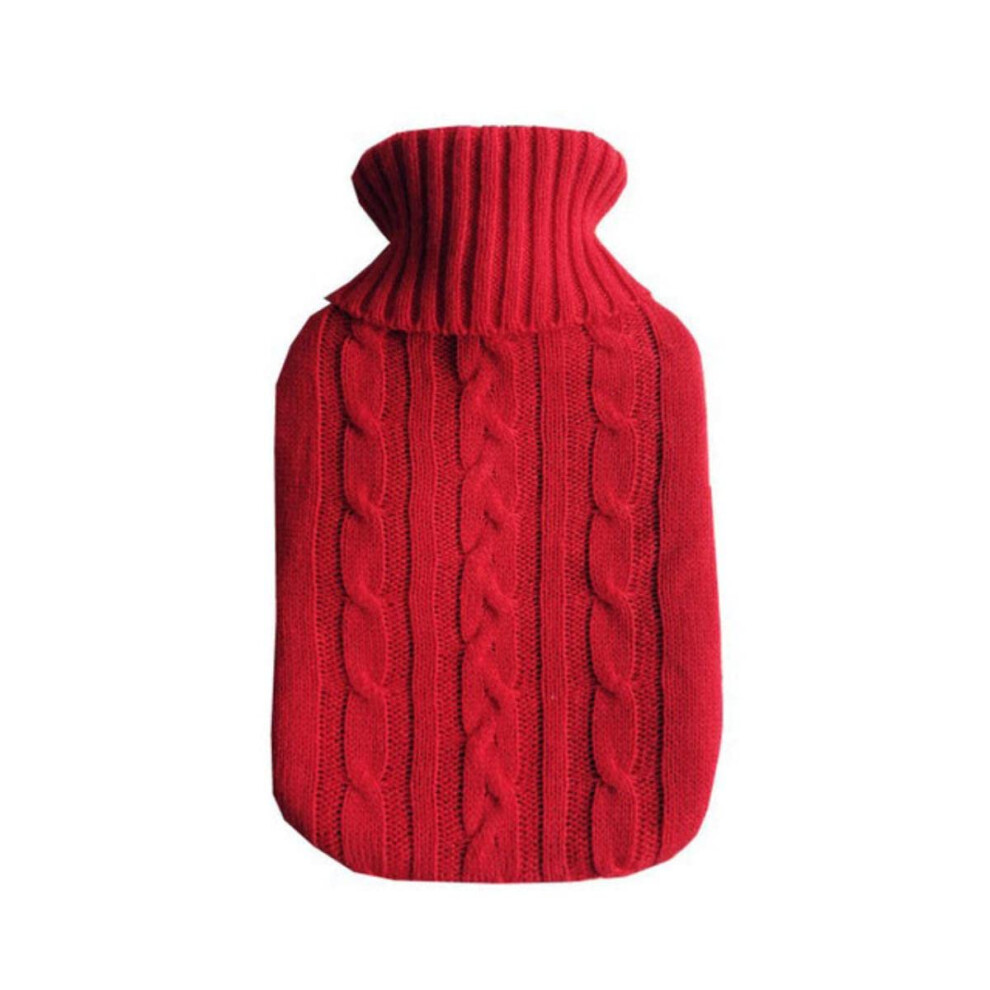 Knitted Hot Water Bag Cover Removable Bottle Cover Washable AntiScalding Hand Warmer Fits 2000ML Bottle Not Included