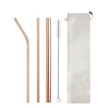 Eco-Friendly Straws, Stainless Steel Bent Straws for Smoothies and Cocktails, Reusable Metal Straws with Cleaning Kit, Wide Straws for Thick Beverages