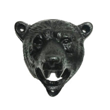 Vintage reproduktion Grizzly Bear Teeth Bite flasköppnare, stark och hållbar gjutjärnsdesign för långvarig användning i hemmabar, lada, garage