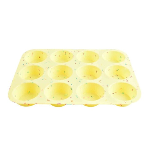 Αντικολλητικό ταψί για cupcakes, εύκαμπτο ταψί για muffins, ταψί σιλικόνης 12 κελιών για