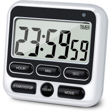 Ampio display LCD, timer da cucina digitale, retro magnetico potente con gancio per appendere e supporto retrattile, funzione silenziosa, allarme