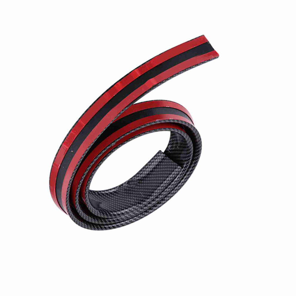 4.9Ft Universal Carbon Fiber Soft Rubber Car Spoiler Wing Black 4121362809523