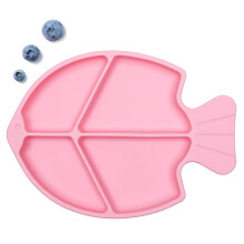 Piatto per bambini in silicone senza BPA, design compatto e leggero per un facile trasporto, superficie antiscivolo, adatto al microonde, promuove