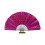 Handheld Folding Fan Large-rose red Transparent silver f 1