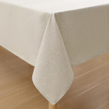 Tovaglia rettangolare, in lino lavabile dall'aspetto autentico per uso esterno, tessuto decorativo in lino con un buon drappeggio naturale,