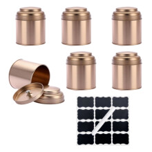 Modern Loose Leaf Teas Tin Canister Double Layer-rose gold suit
