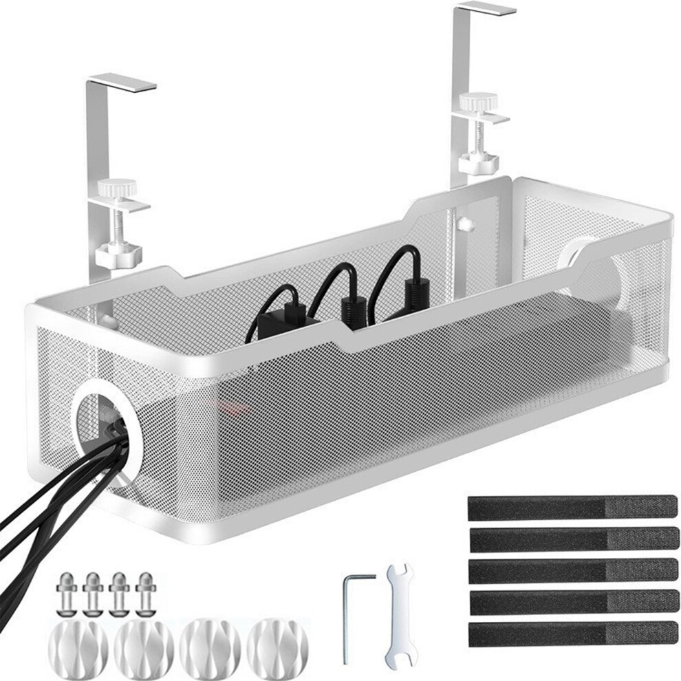 Contemporary Office Home Cable Planner Tray Metal Build-White 7754000427703