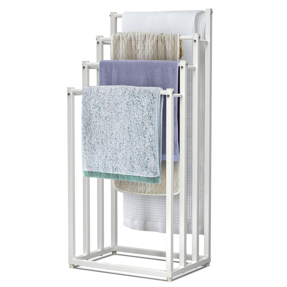 ‎Vounot Vounot Freestanding Towel Rail 4-Tier Metal Towel Stand, White