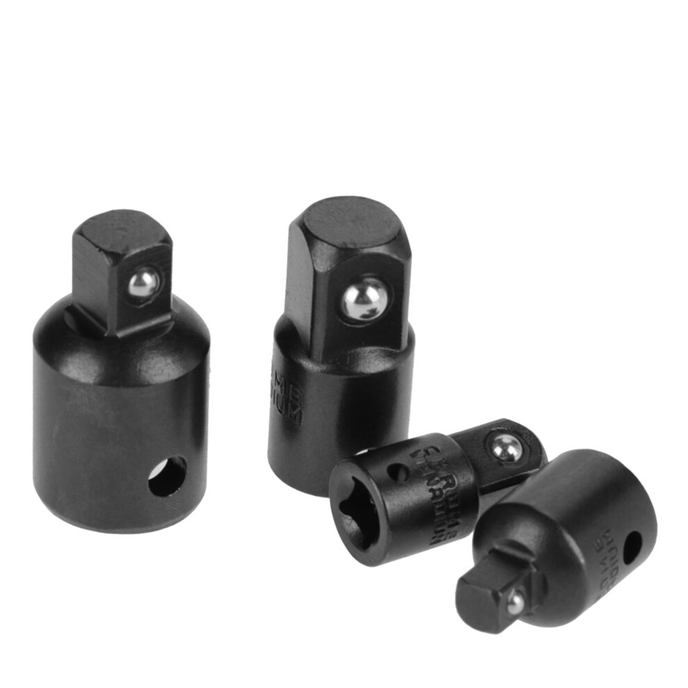 Durable Black Chrome Vanadium Steel 4Pcs Socket Adapters Set 1/2'' To 1/4'' 3221362809781